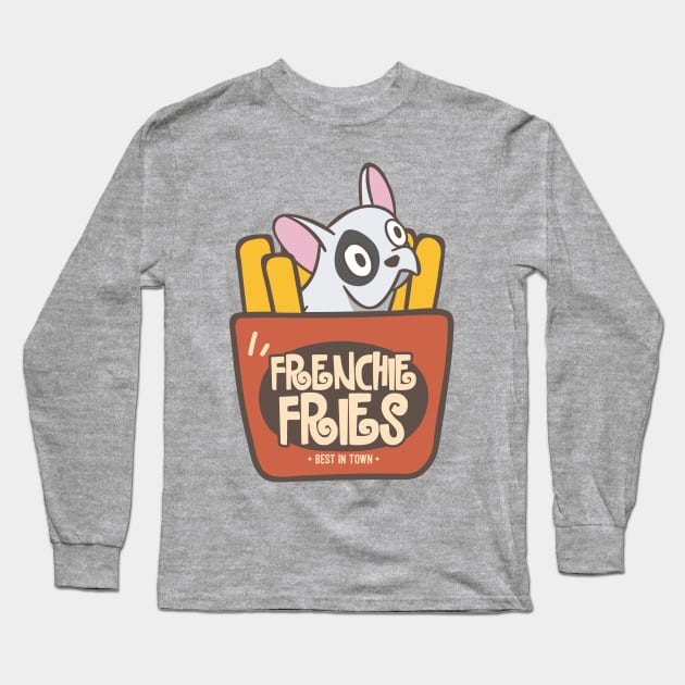 Frenchie Fries Long Sleeve T-Shirt by BedRockDesign